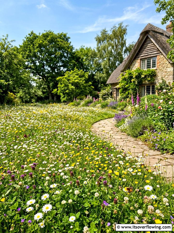 Wildflower lawn alternative - 25 creative garden ideas with pollinator beds