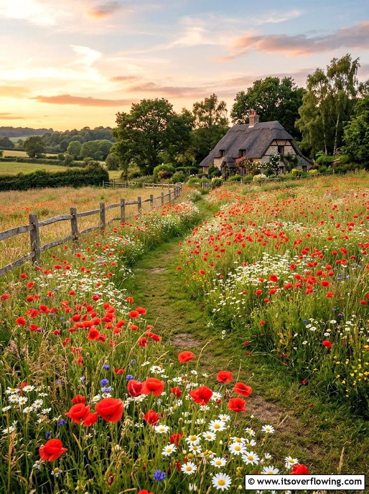 Wildflower meadow garden - 25 cheap garden ideas with low maintenance plants