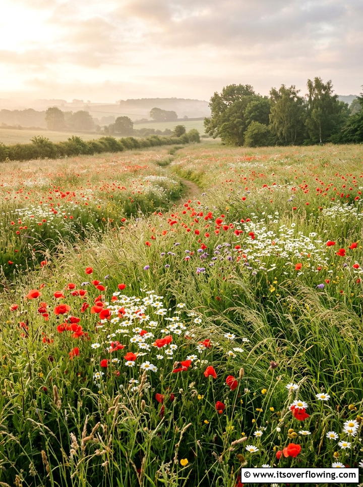 Wildflower meadow garden - 25 creative garden ideas with low maintenance design