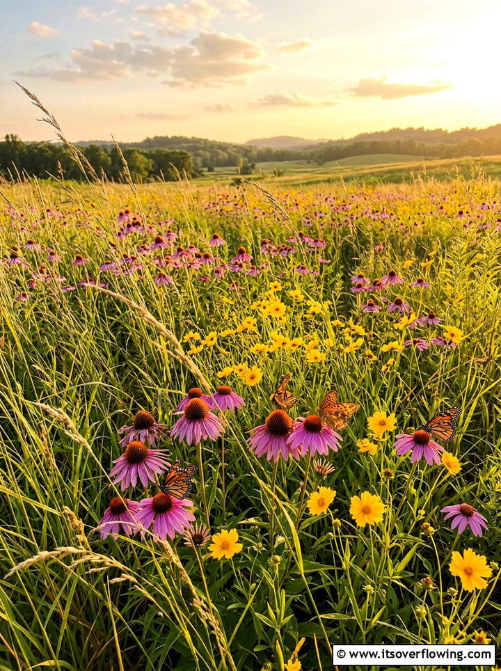 Wildflower meadow layering - 25 garden design ideas with layering