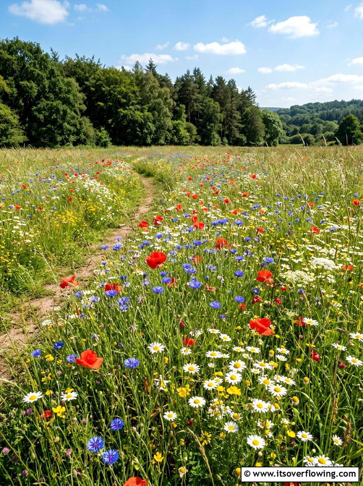 Wildflower meadow patch - 25 garden decor ideas with floral displays
