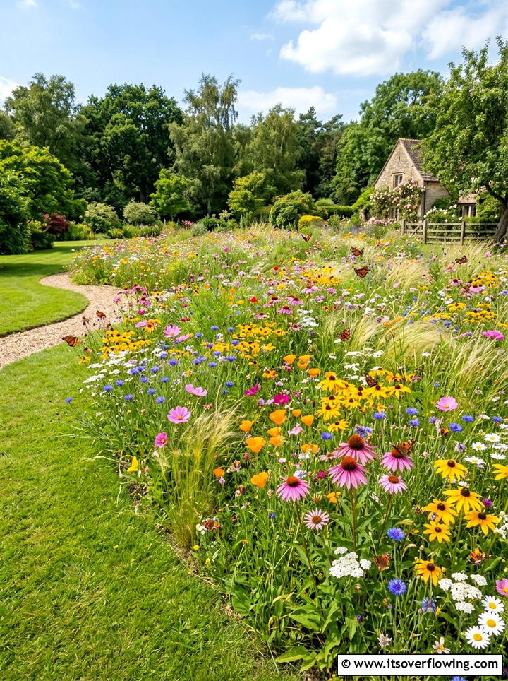 Wildflower meadow patch - 25 cheap garden ideas for front yard