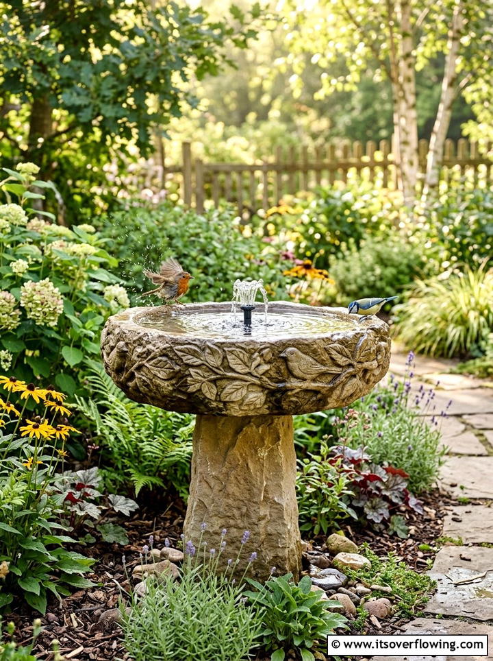 Wildlife Bird Bath - 25 creative garden ideas with sustainable landscaping