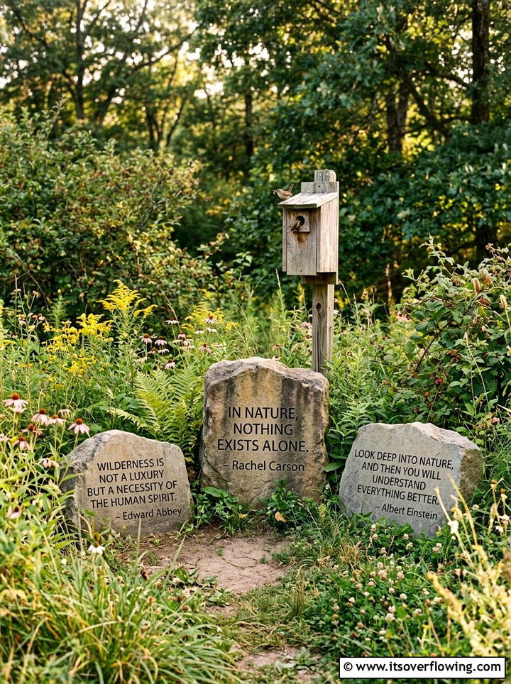 Wildlife Habitat Quote Markers - 25 creative garden ideas with quote stones