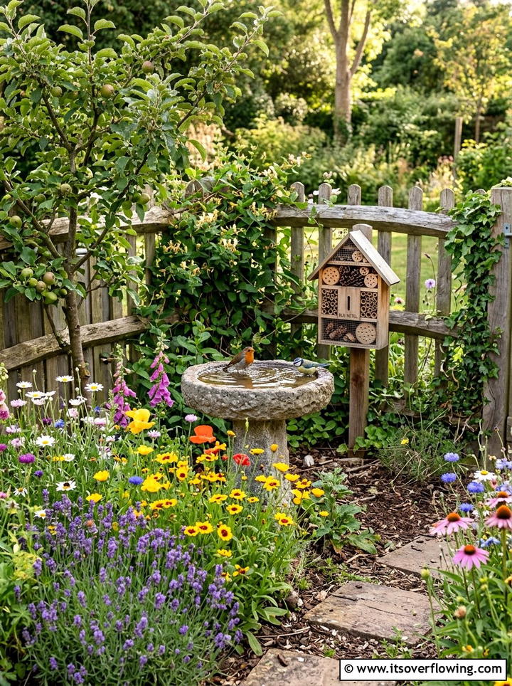 Wildlife friendly garden corner - 25 small garden ideas with low maintenance plants