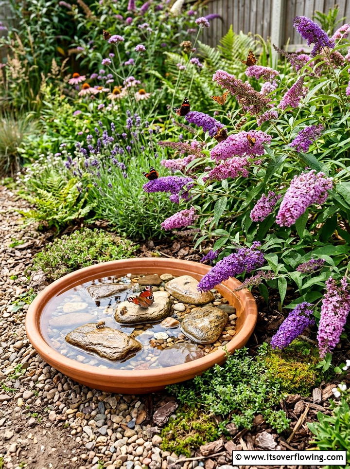 Wildlife friendly water bowl - 25 garden decor ideas with water bowls