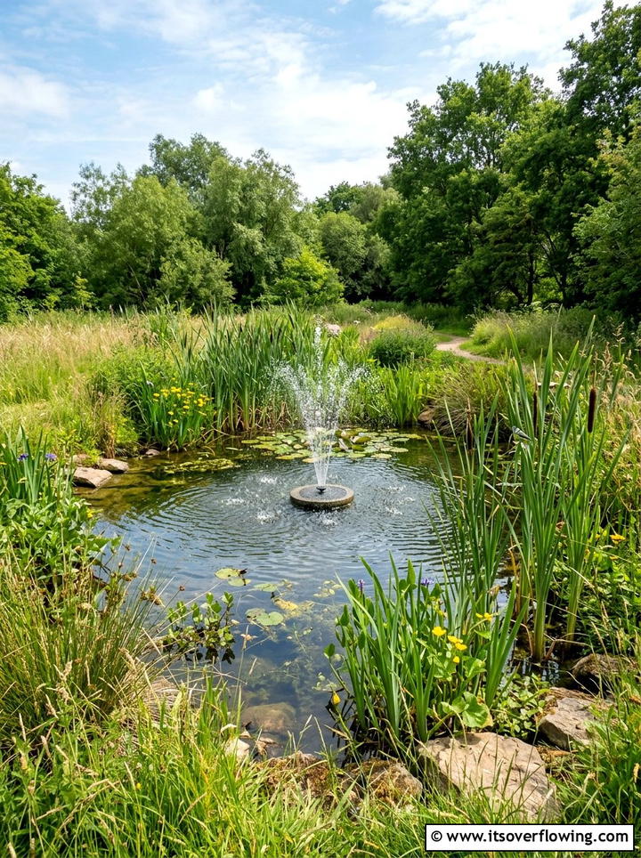 Wildlife pond fountain - 25 garden ideas with fountain