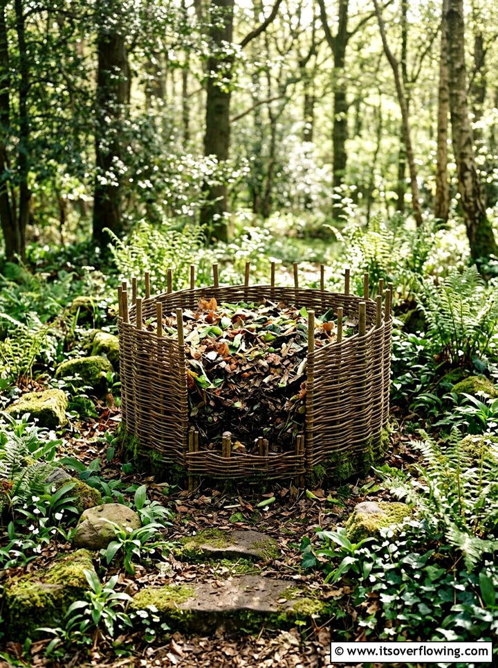 Willow Wattle Composter - 25 upcycled garden ideas with compost bins