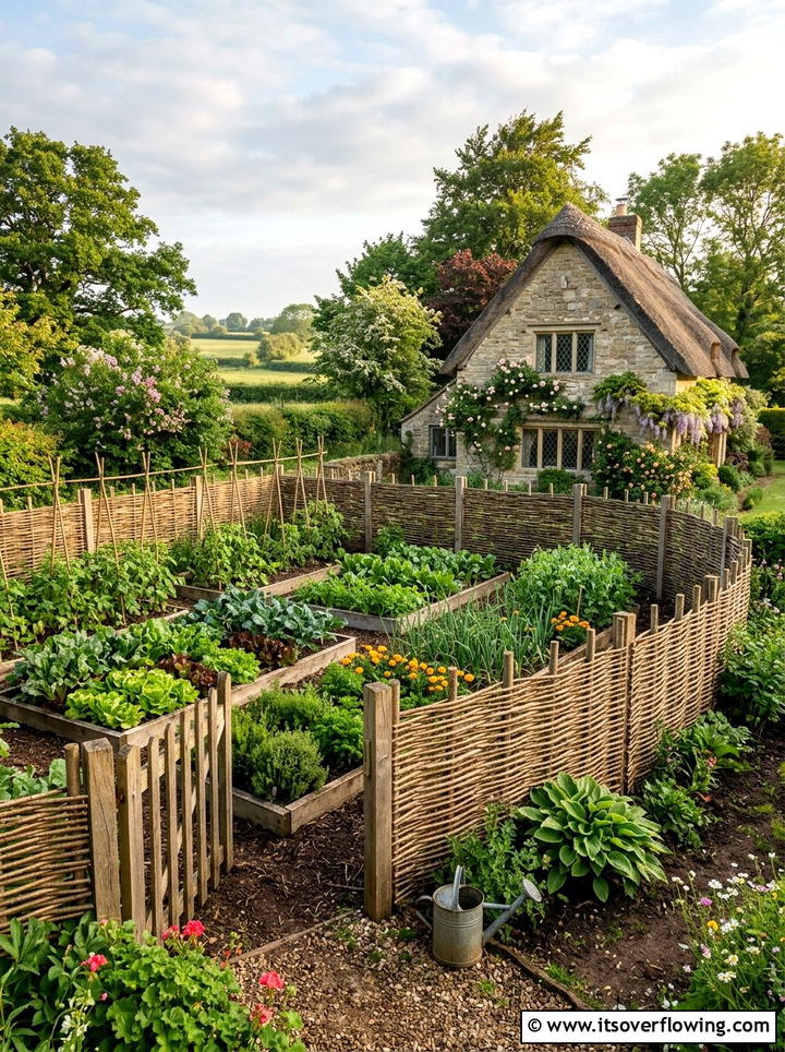 Willow Wattle Fencing - 25 garden ideas with sustainable materials