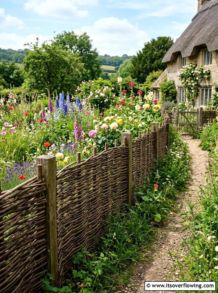 Willow branch fencing - 25 small garden ideas with privacy screens