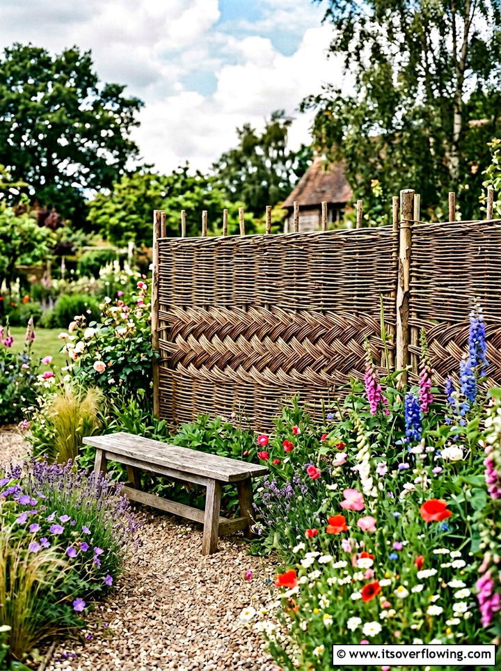 Willow branch screen - 25 backyard ideas with privacy screens