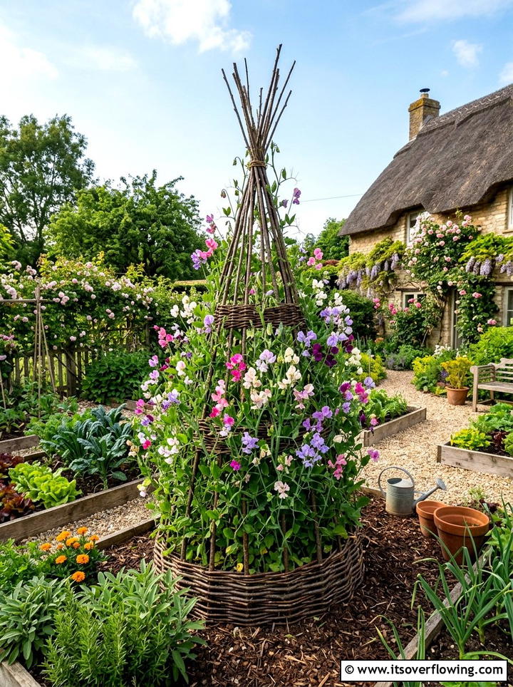 Willow structure - 25 garden decor ideas for cottage gardens