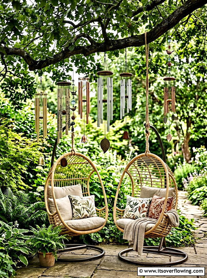 Wind Chime Installation - 25 garden ideas for peace and relaxation