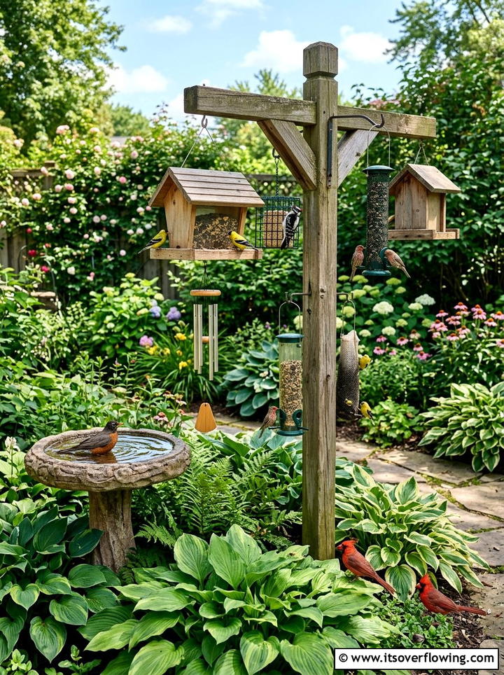 Wind Chimes Attached To Bird Feeder - 25 garden decor ideas with wind chimes