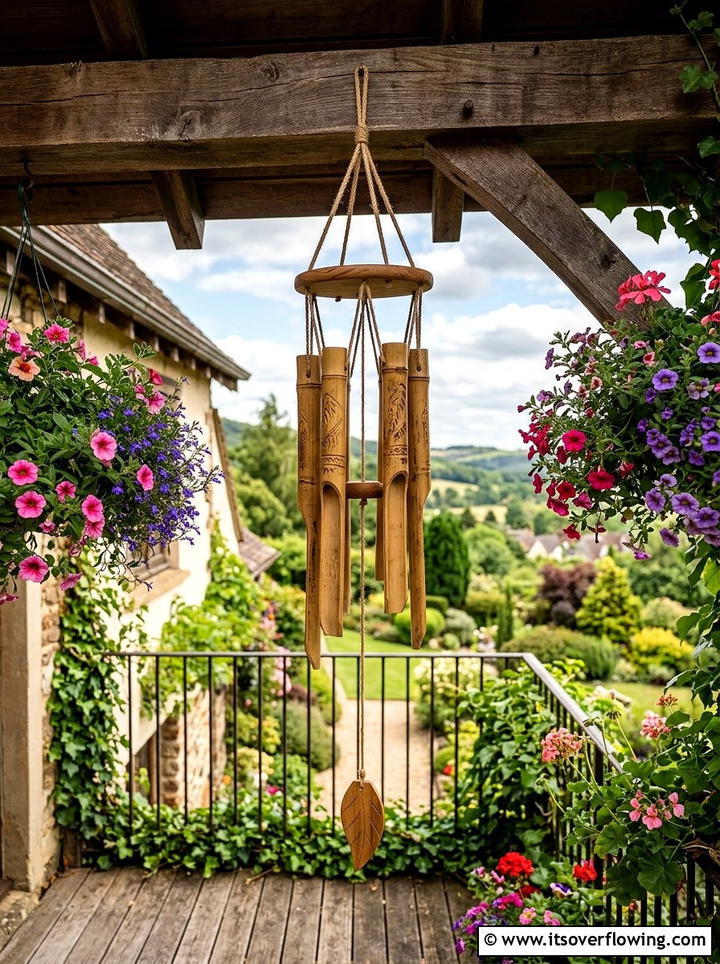 Wind chime accents - 25 garden decor ideas for apartments