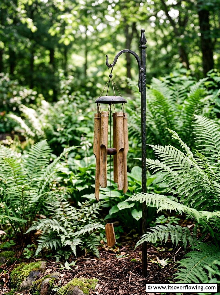 Wind chime stake - 25 garden ideas with decorative stakes