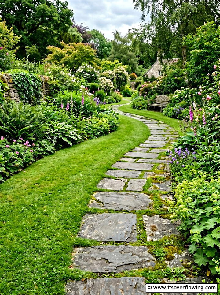 Winding stepping stones - 25 garden design ideas with curves
