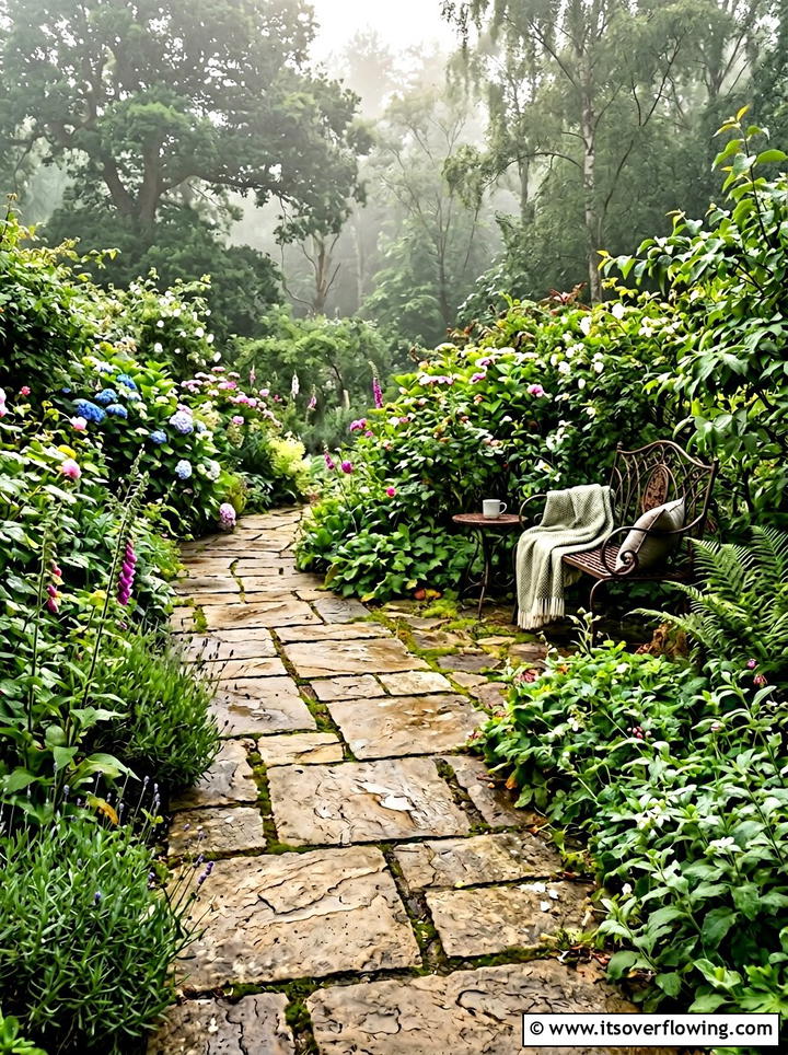 Winding stone path - 25 creative garden ideas with hidden garden corners