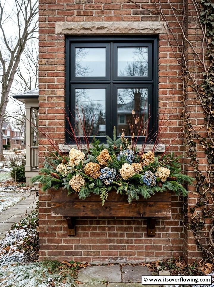 Window Box - 25 garden decor ideas with winter decor