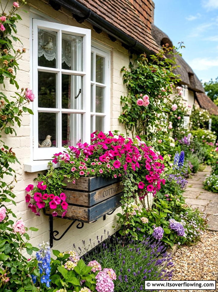 Window Box Crate Planter - 25 garden decor ideas with crates