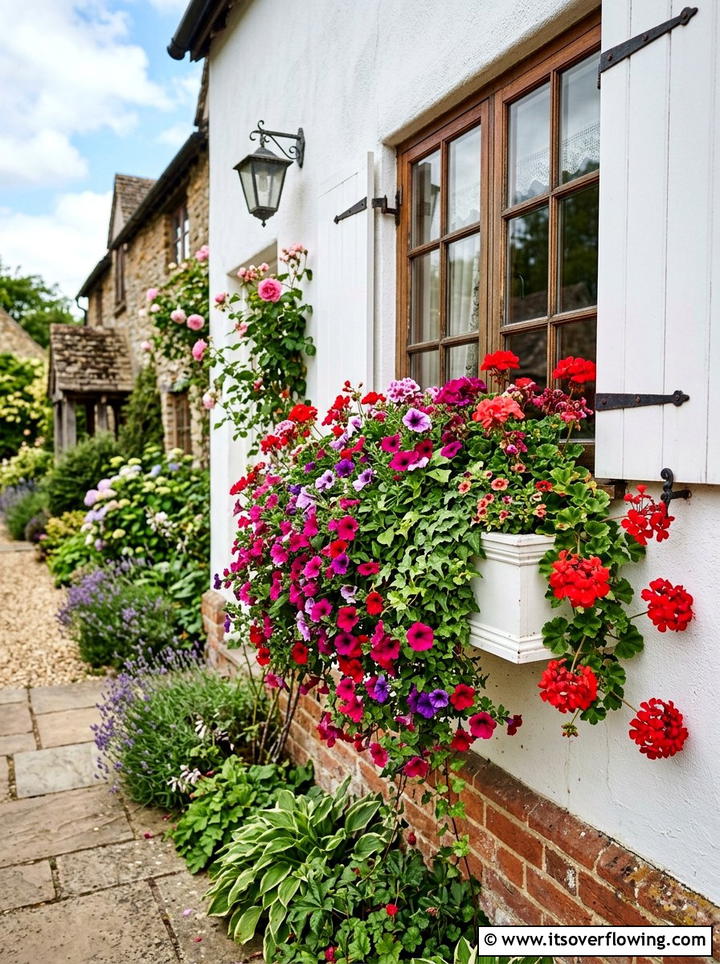 Window Box Flower Display - 25 small garden ideas for front yard