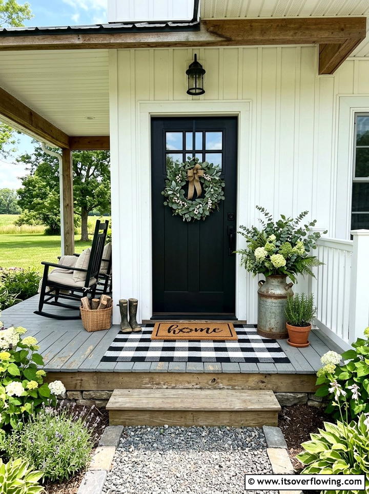 Window Box Greenery - 25 front porch decor ideas with holiday entry styling
