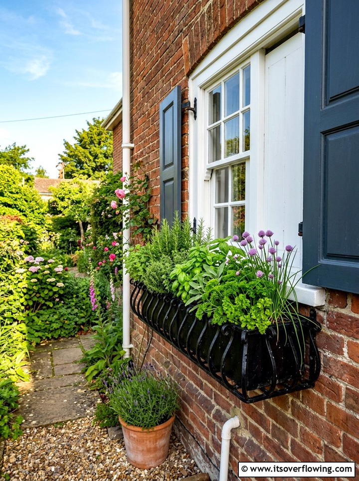 Window Box Herb Garden - 25 upcycled garden ideas with flower boxes