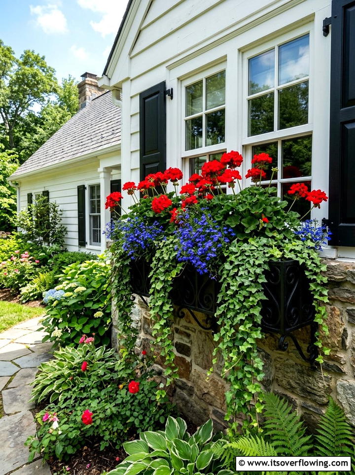 Window Box Planter - 25 small garden ideas with layered plants