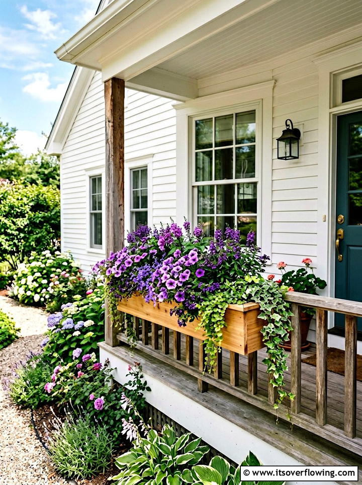 Window Box Planter - 25 front porch decor ideas with rustic accents