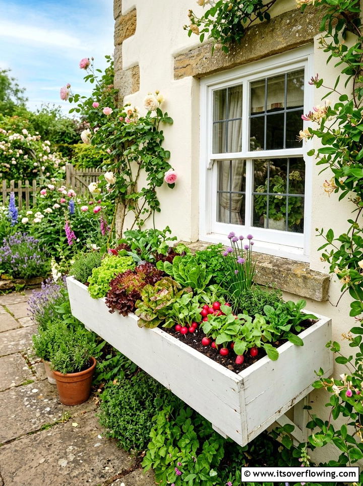 Window Box Salad Garden - 25 small garden ideas with edible garden