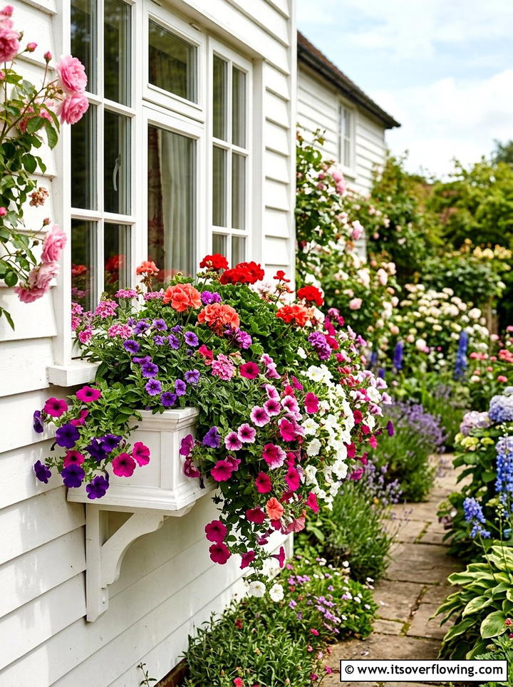 Window Box With Colorful Flowers - 25 garden ideas for curb appeal