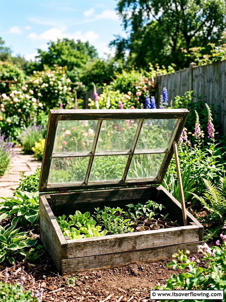 Window Frame Cold Frame - 25 recycled garden ideas with leaf mold bins