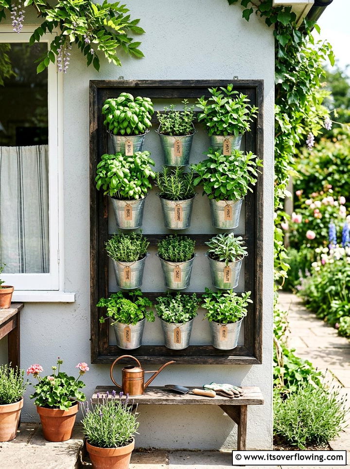 Window Frame Herb Garden - 25 garden decor ideas with old windows