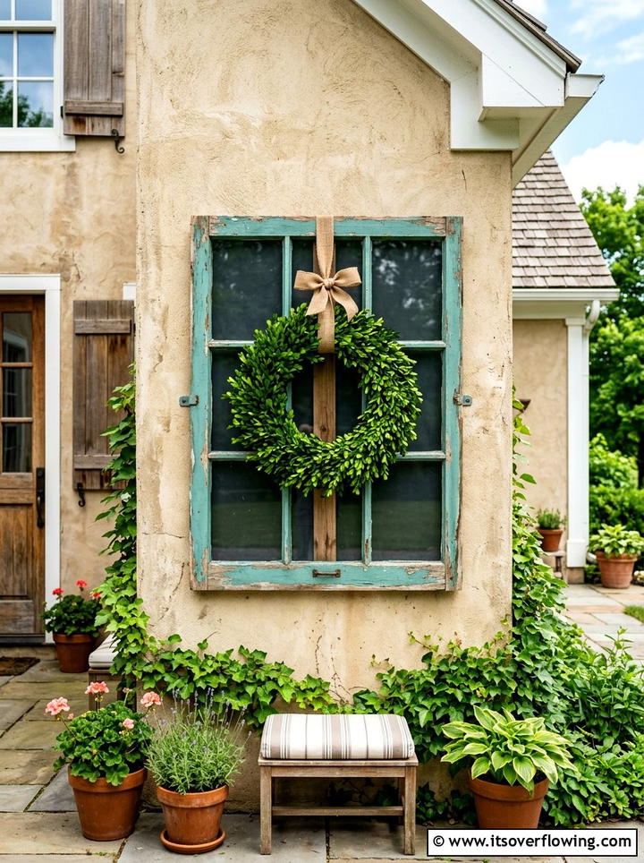 Window Frame Outdoor Wall Art - 25 backyard decorating ideas with old window decor