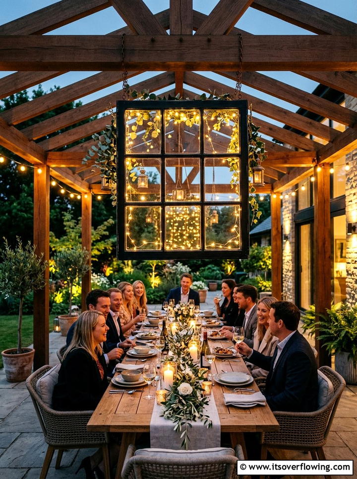 Window Frame Pergola Accent - 25 garden decor ideas with old windows