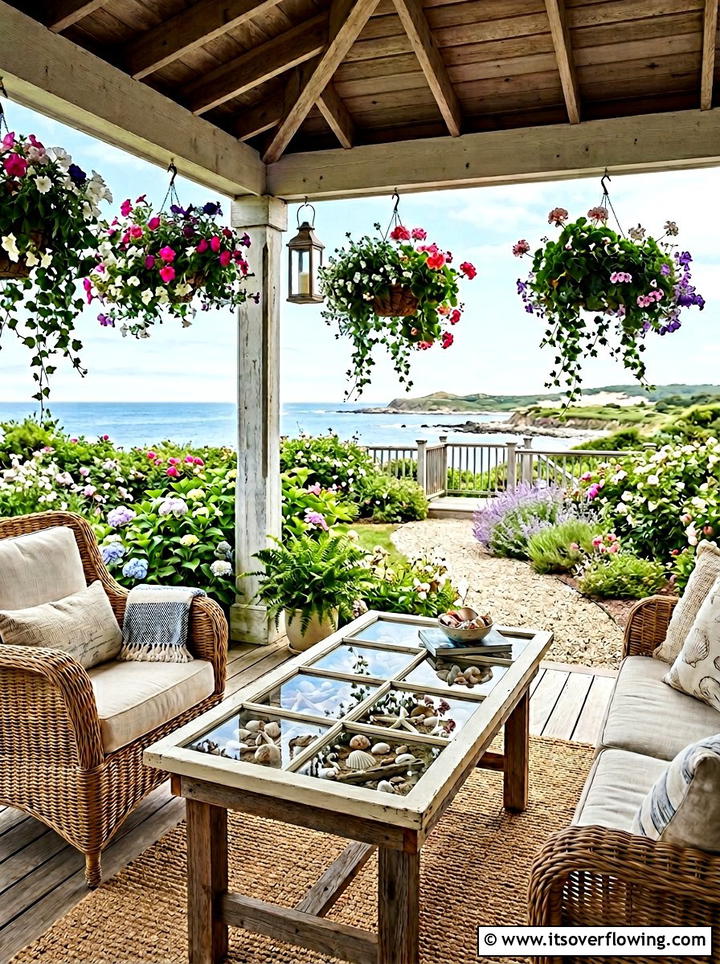 Window Frame Table - 25 upcycled garden ideas with outdoor tables