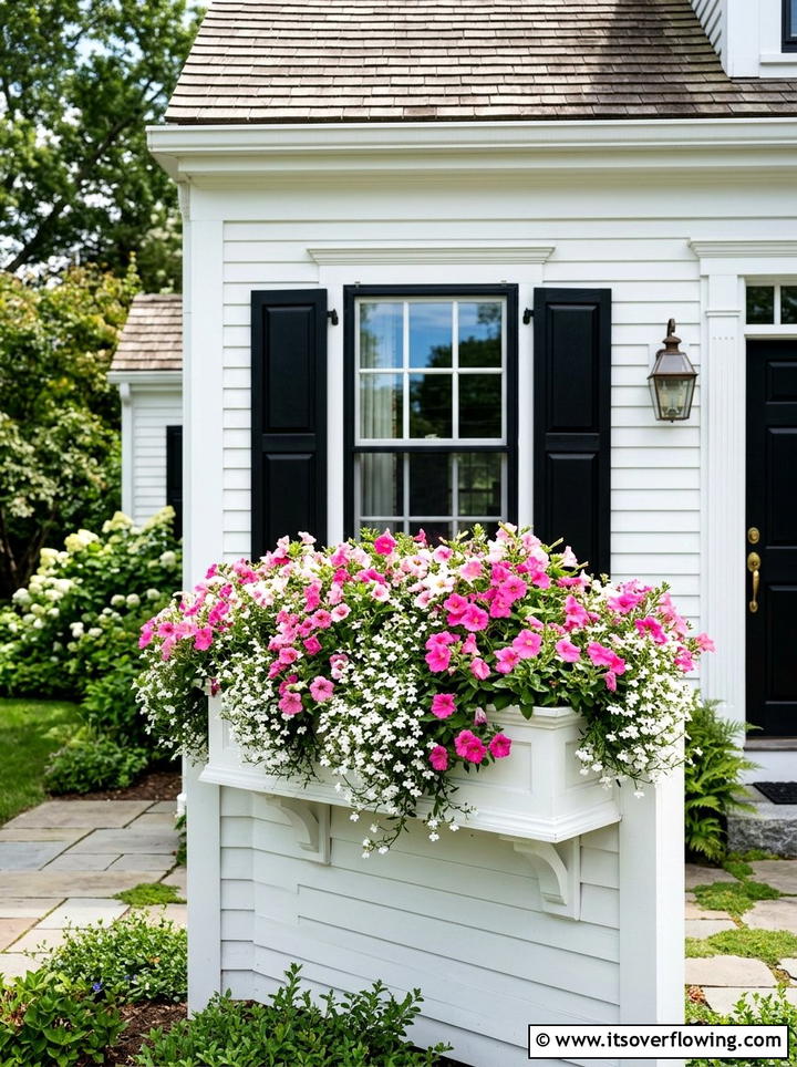 Window box floral display - 25 garden design ideas with pot displays
