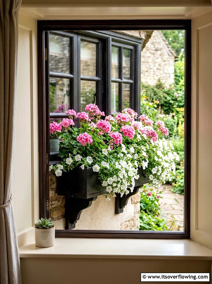 Window box floral display - 25 garden decor ideas with floral displays