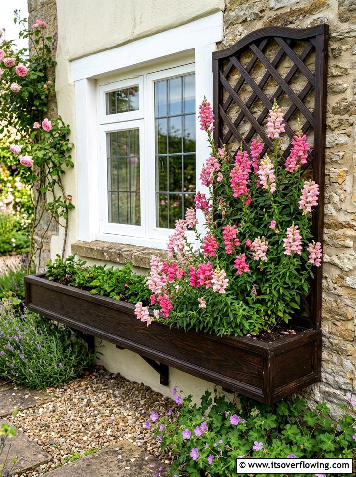 Window box lattice - 25 garden ideas with trellis