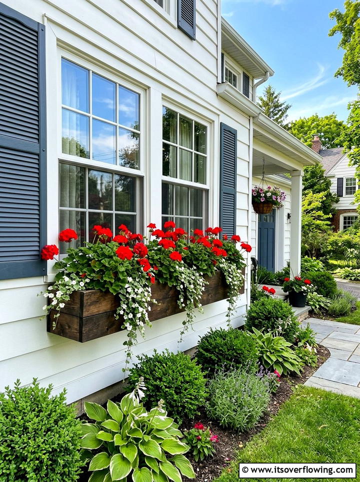 Window box planter - 25 cheap garden ideas for front yard