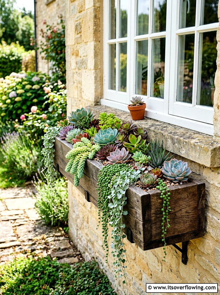 Window box succulent garden - 25 small garden ideas with succulents