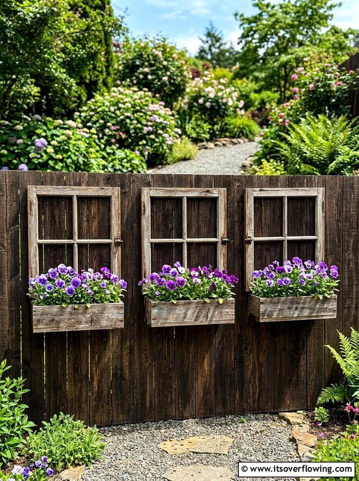 Window frame wall decor - 25 reusing old things ideas for garden art