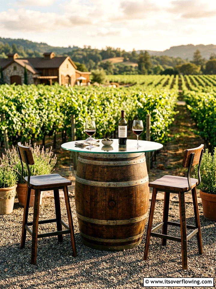 Wine Barrel Patio Table - 25 reusing old things ideas for patio