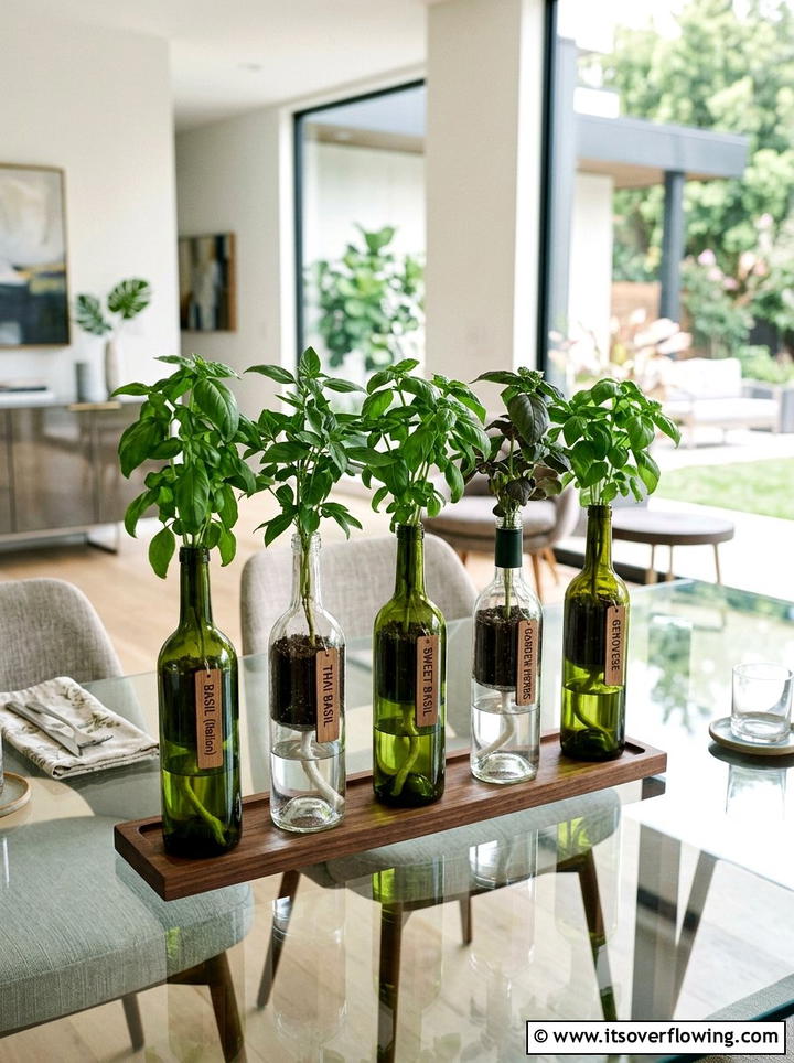 Wine Bottle Herb Garden - 25 reusing old things ideas for herb garden