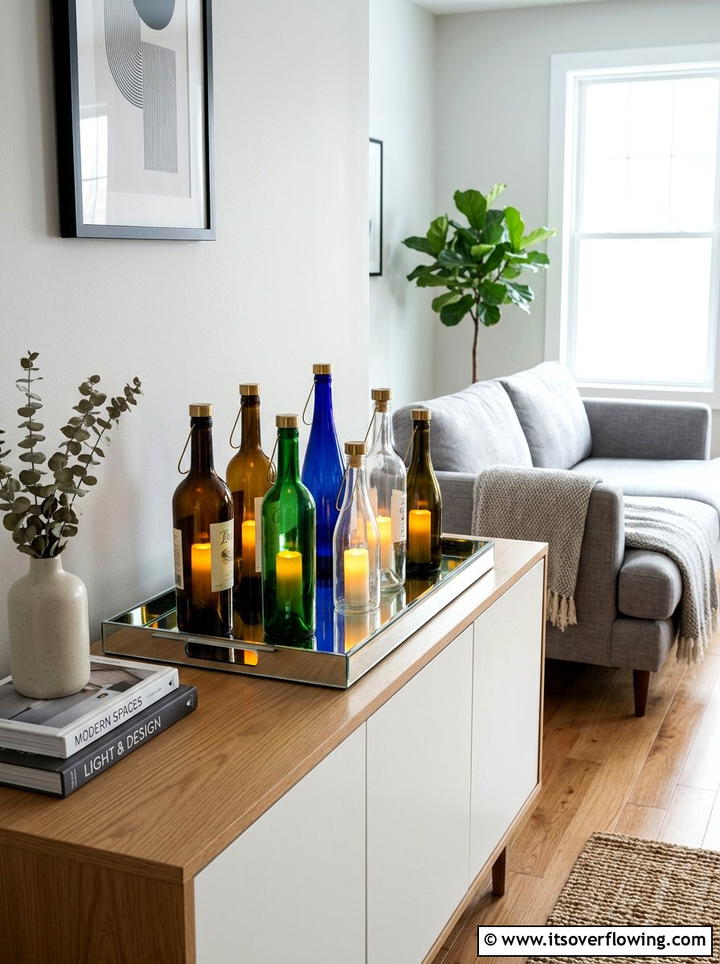 Wine Bottle Lantern - 25 reusing old things ideas for lantern decor