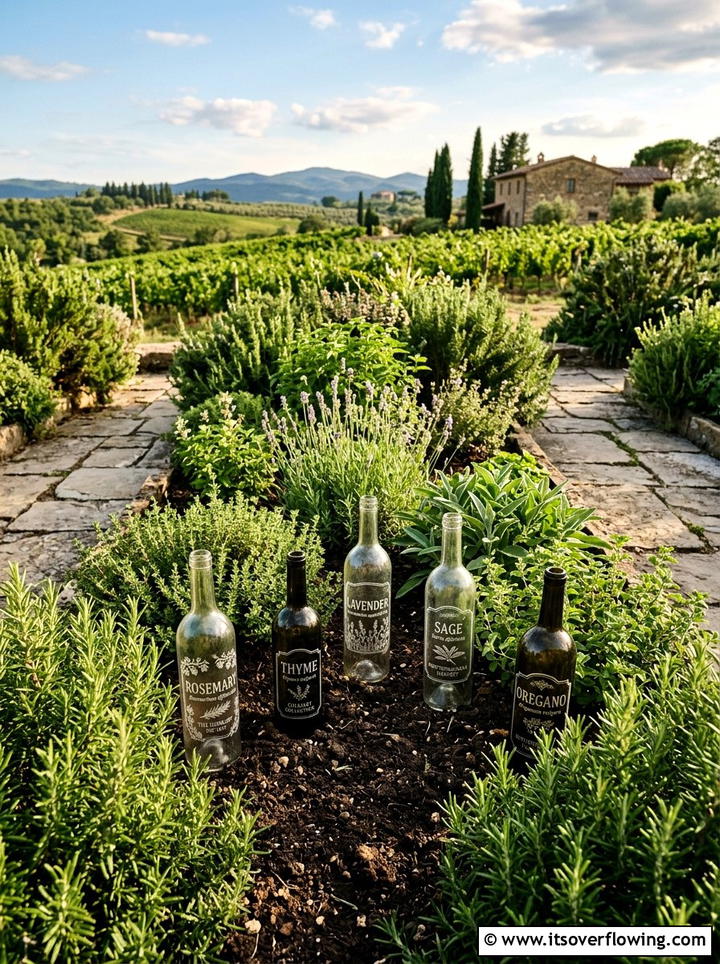 Wine Bottle Plant Labels - 25 recycled garden ideas with garden markers