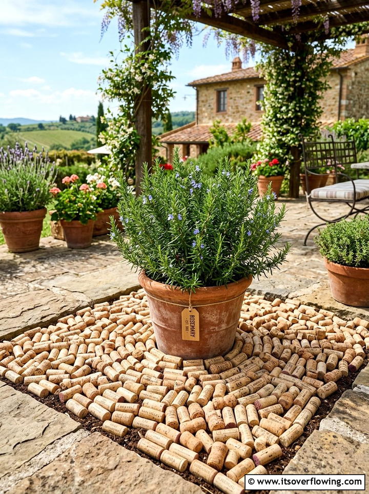 Wine Cork Garden Mulch - 25 recycled garden ideas for community spaces