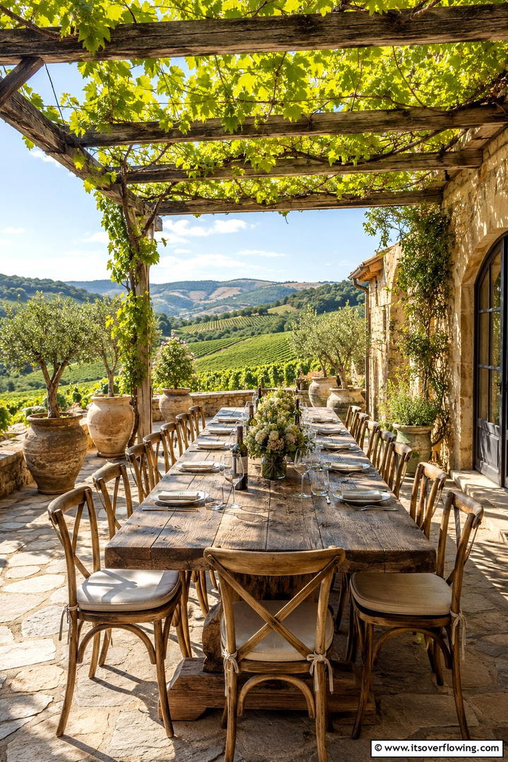Wine Country Inspired Dining - 30 Inviting Outdoor Dining Area Ideas for Al Fresco Meals
