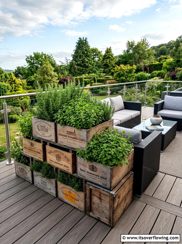Wine Crate Herb Garden - 25 small garden ideas with herbs