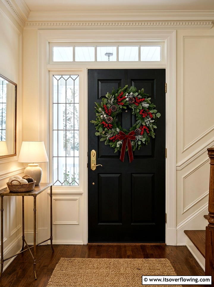 Winter Berry Wreath - 25 front porch decor ideas for winter